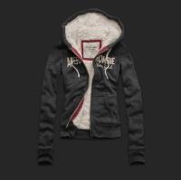 dames abercrombie fitch fleece hooded outwear zip new york houtskool grijs Moose Novel mhsz0551